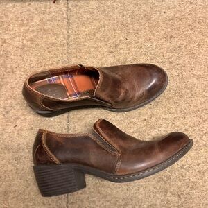 BOC Born Concepts Booties Brown Pebbled Leather Women’s Size 7.5